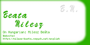beata milesz business card